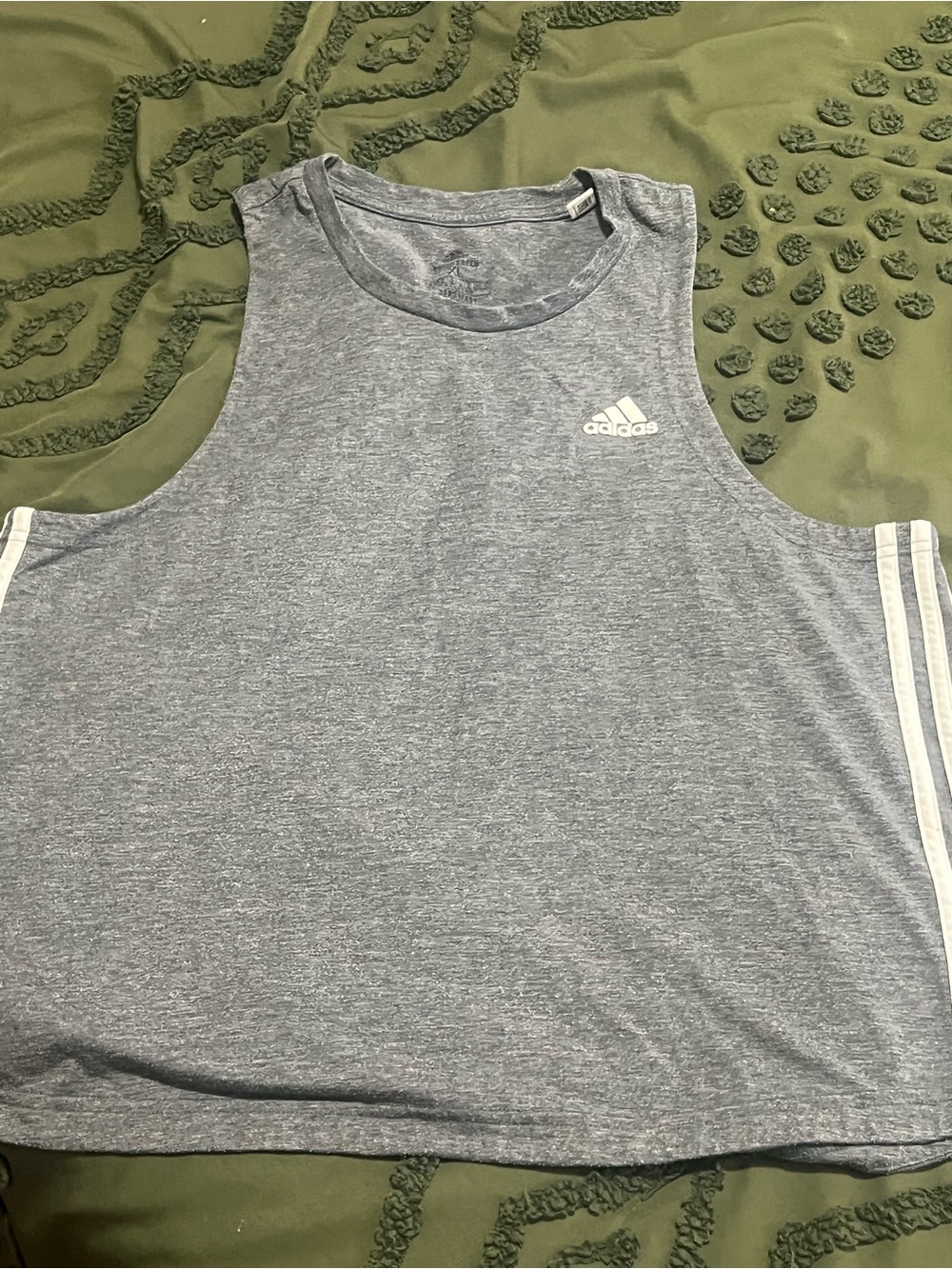 adidas Heather Gray Performance Tee with Subtle Logo